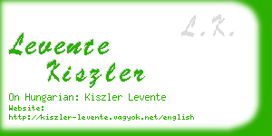 levente kiszler business card